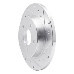Chevrolet Malibu Brake Rotor (1) - Rear Right - R1 Concepts - Drilled & Slotted - Silver - `04-`12